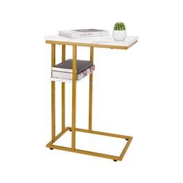 Cleave Techs Inc - Rustic Narrow C-Shaped Side Table - Gold
