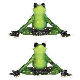 FC Design - 2-PC Yoga Frog 6"W Funny Animal Figurine Statue Office Desk Tabletop Home Decor Gift - Multi-Color