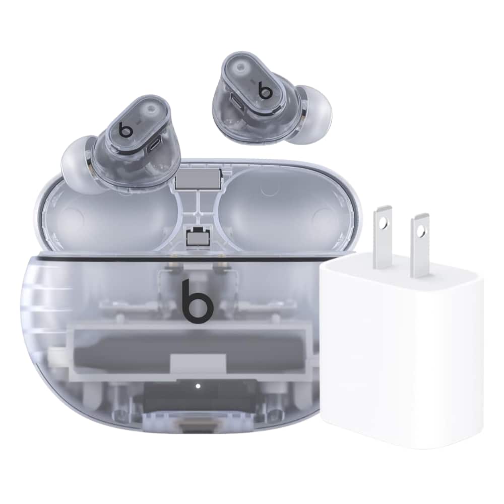 Beats - Studio Buds + True Wireless Noise Cancelling Earbuds + Power Adapter - Transparent