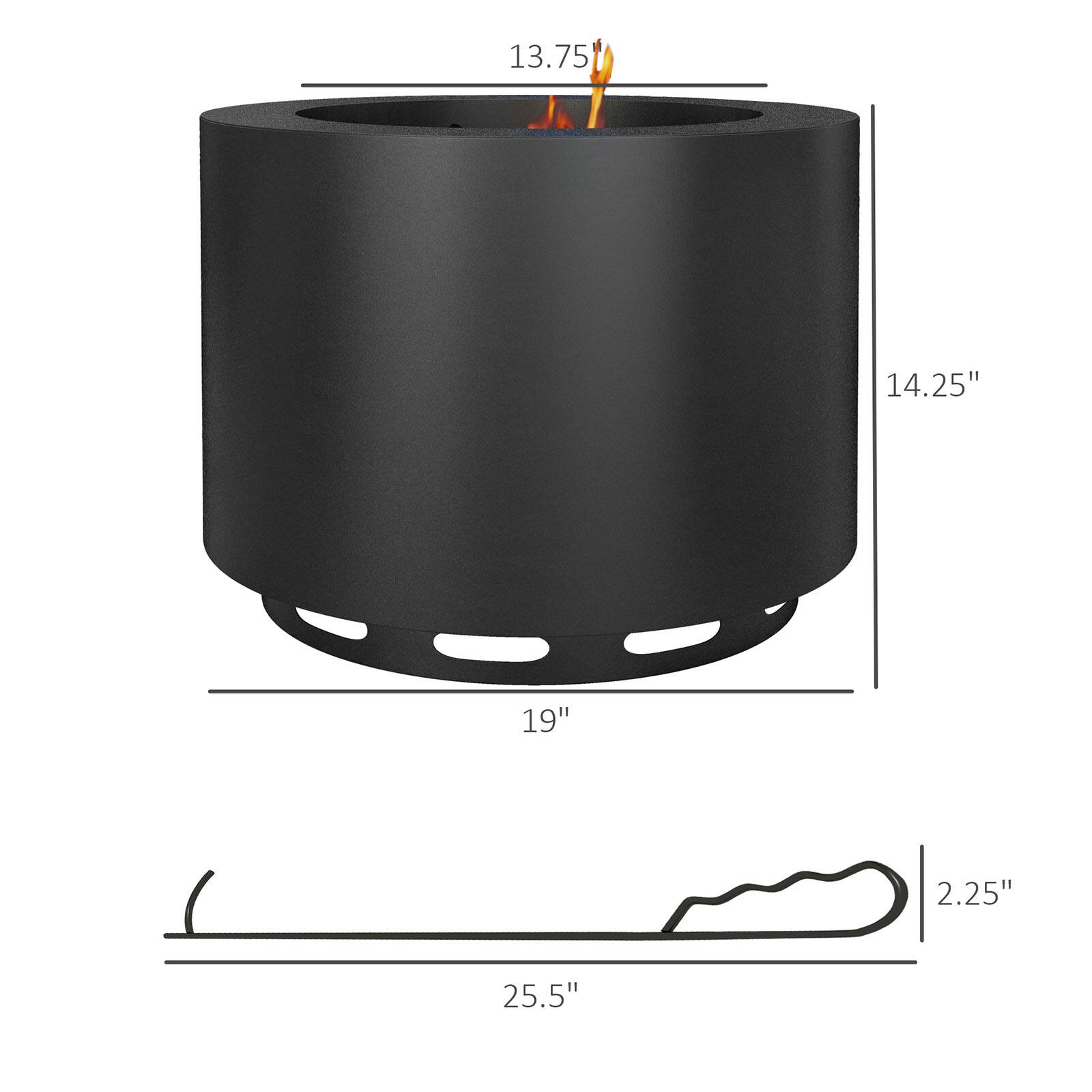 13.75"  
14.25"  
19"  
2.25"  
25.5"