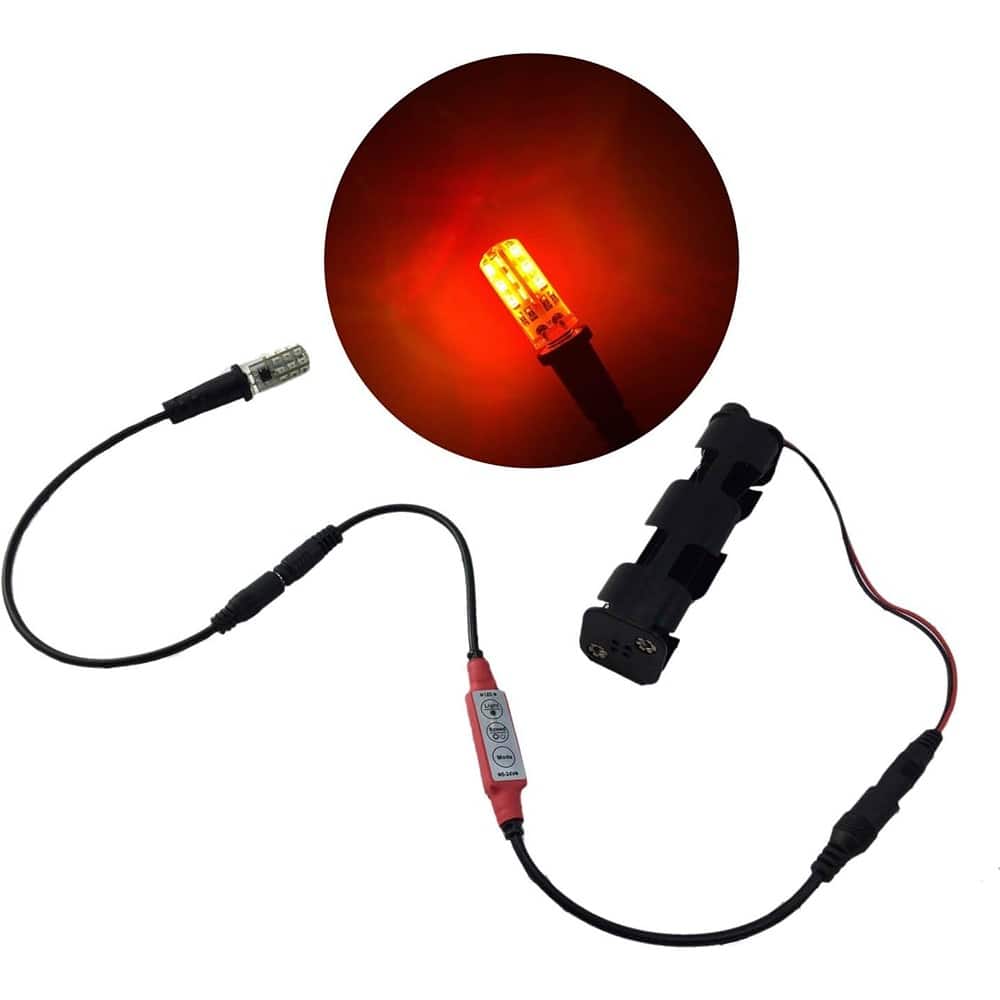MOSZAR LLC - Fire Effect LED Flicker Light, Ember Orange, for Theatrical Scenery & Props