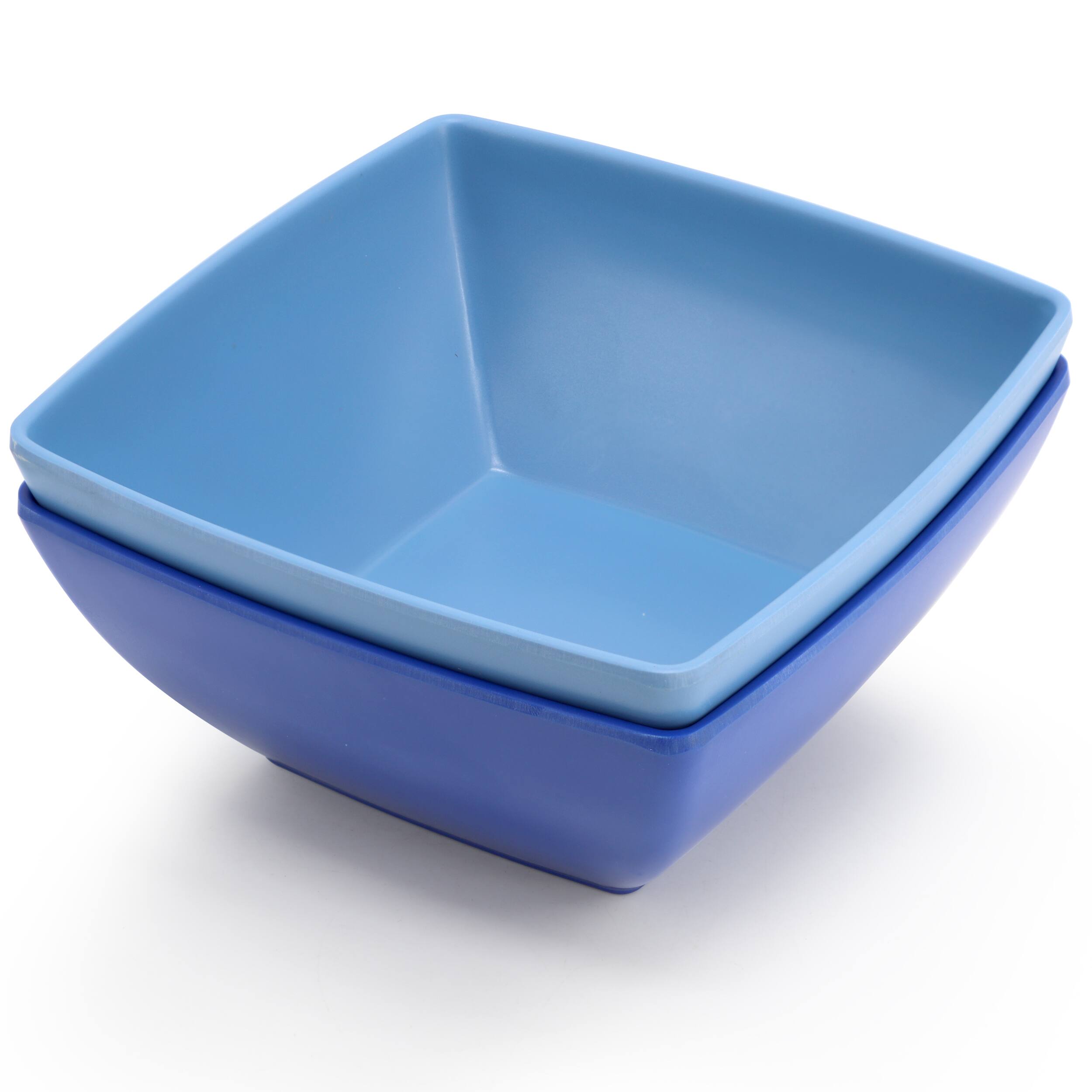 Alt View 2. Gibson - Gibson Home Grayson 4 Piece 6 Inch Square Melamine Dinner Bowl Set in Assorted Blue - Blue.