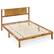 Front. Costway - Costway Queen Size Bed Frame with Headboard Under-Bed Space No Box Spring Needed - Natural.
