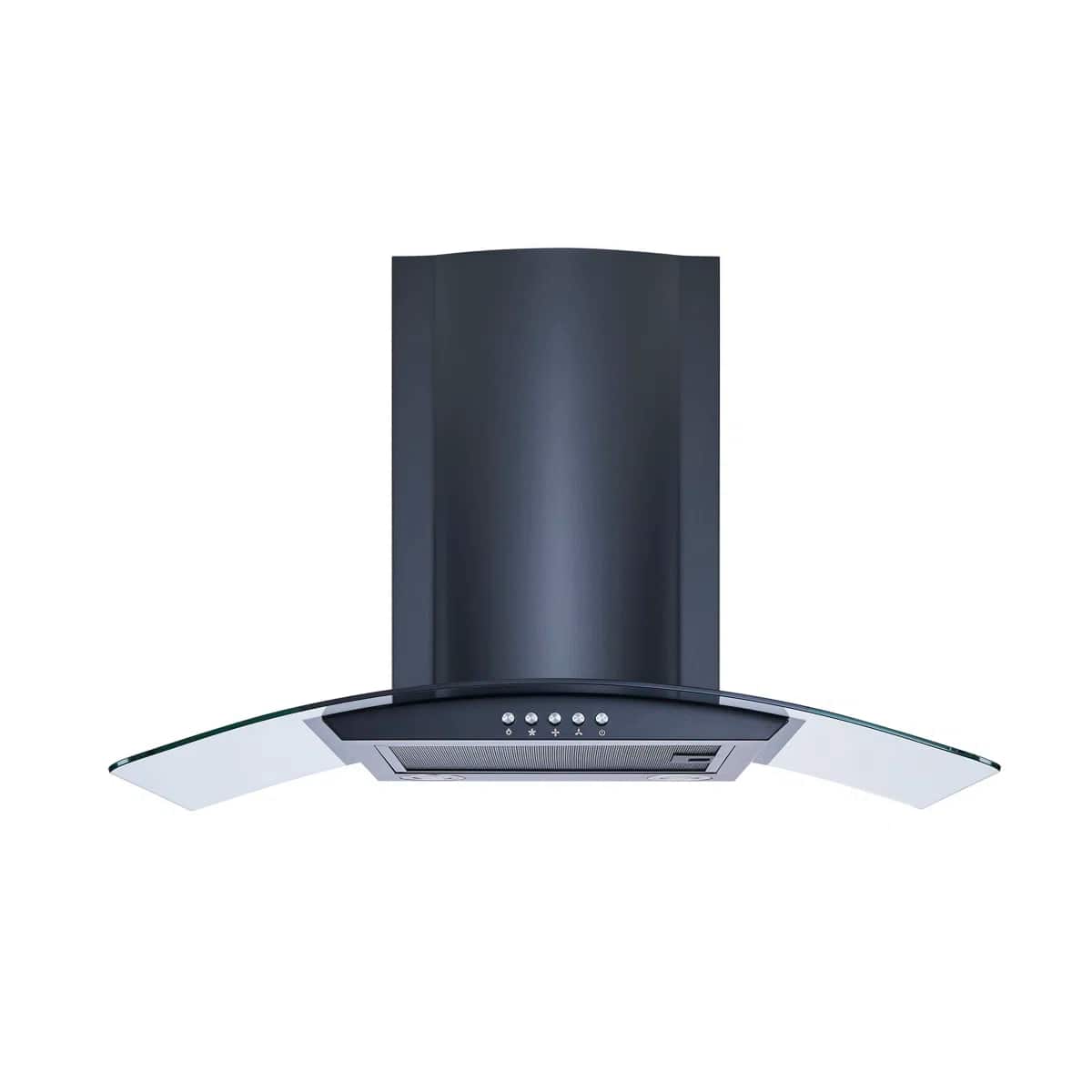 Front. Winflo - Winflo 30 inch Convertible 300 CFM Black Steel Wall Mount  Range Hood - Black.