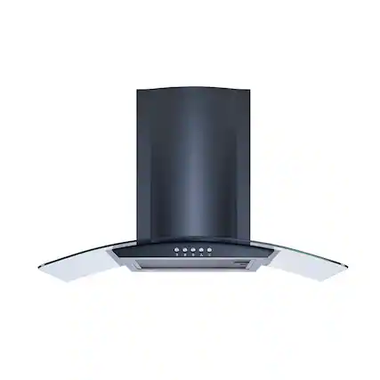 Front. Winflo - Winflo 30 inch Convertible 300 CFM Black Steel Wall Mount Range Hood - Black.