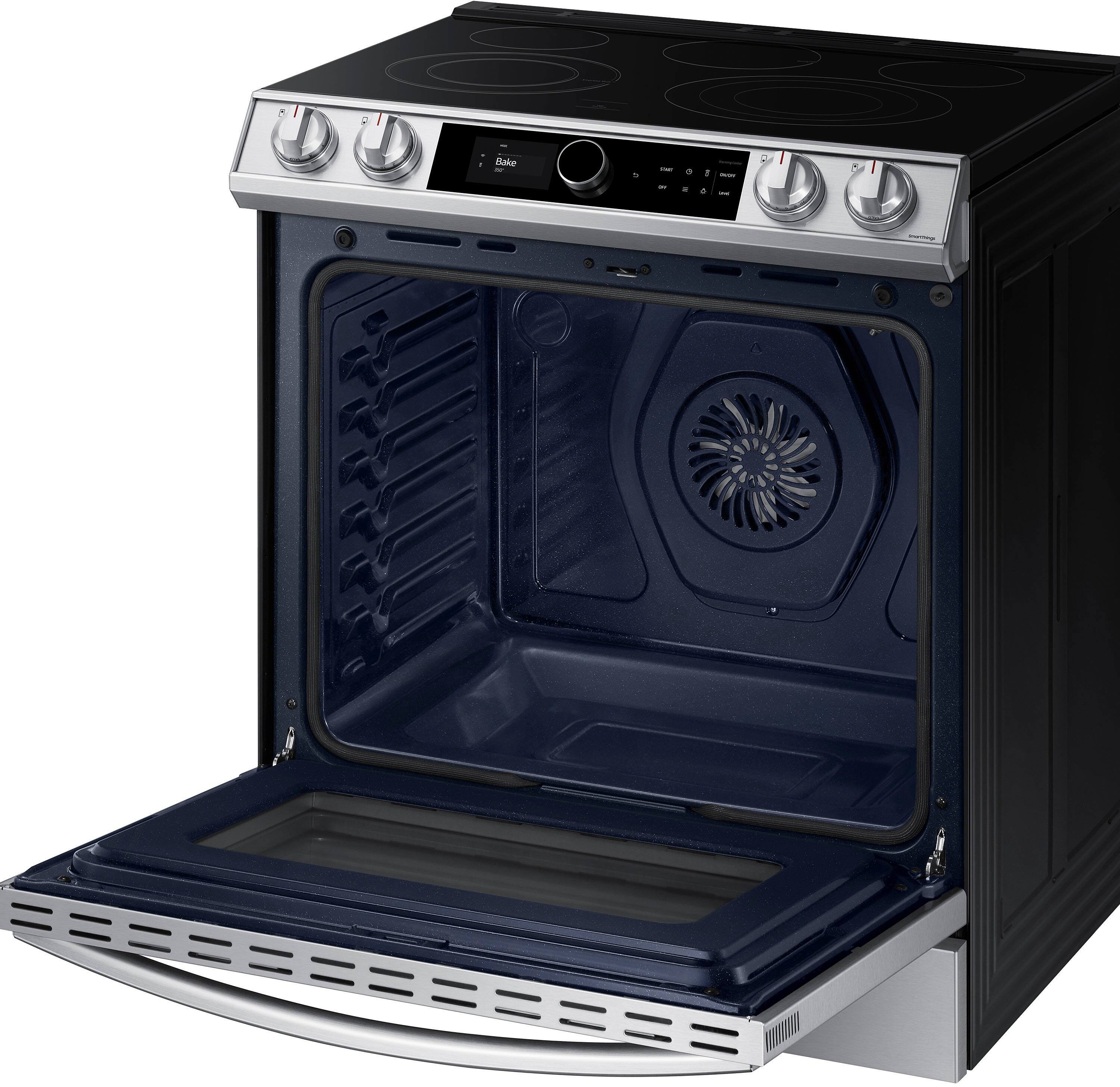 Alt View 17. Samsung - 6.3 cu. ft. Front Control Slide-in Electric Range with Smart Dial, Air Fry & Wi-Fi - Stainless Steel.