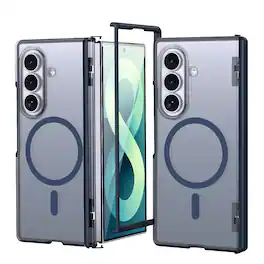Dteck - Rugged Magnetic Case For Samsung Galaxy Z Fold8 Ultra Shockproof Matte Anti-Fingerprint Cover Hinge Protection - Blue