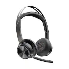HP - Poly Voyager Focus 2 UC Wireless Stereo Headset with Charging Stand & USB-C Adapter, Microsoft Teams Certified - Black