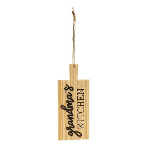 BreeBe - *Grandma's Kitchen Natural Cutting Board Ornament - Natural, Black