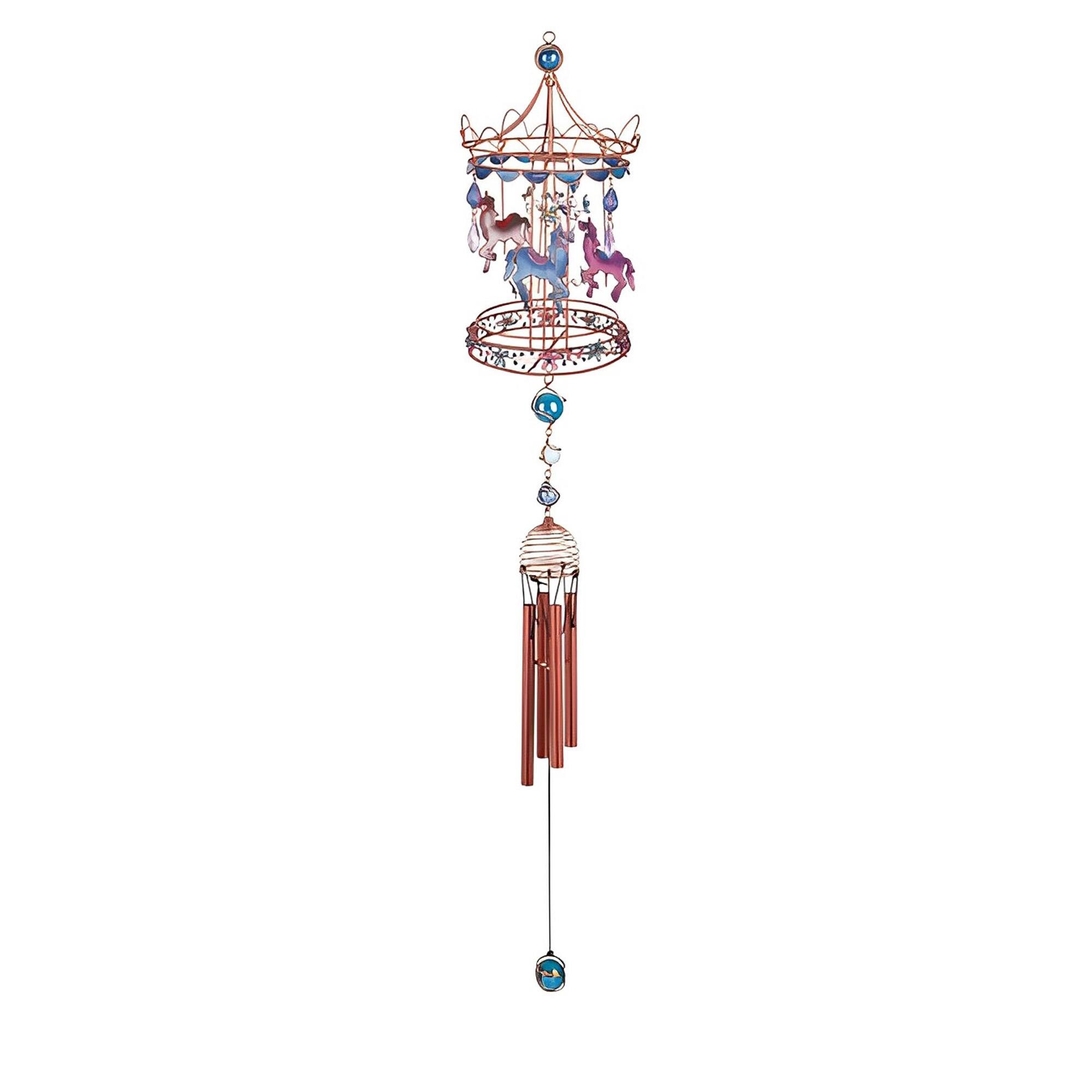 Front. FC Design - FC Design 35" Long Carousel Wind Chime with Copper Gem Outdoor Patio or Garden Hanging Decoration - Multi-Color.