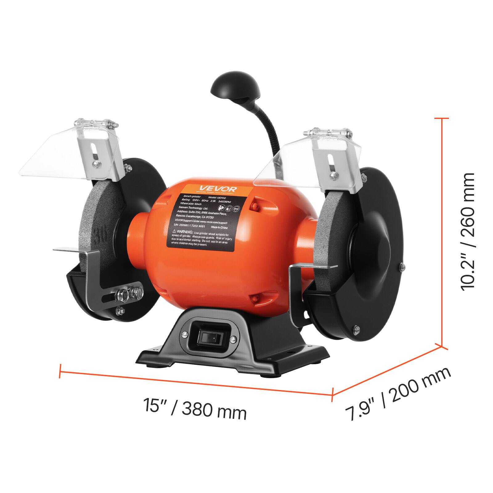 VEVOR

- 15" / 380 mm
- 10.2" / 260 mm
- 7.9" / 200 mm