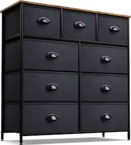 Sorbus - Dresser with 9 Drawers, Furniture Storage Chest Tower Unit for Bedroom, Hallway, Closet, Office - Wood Top