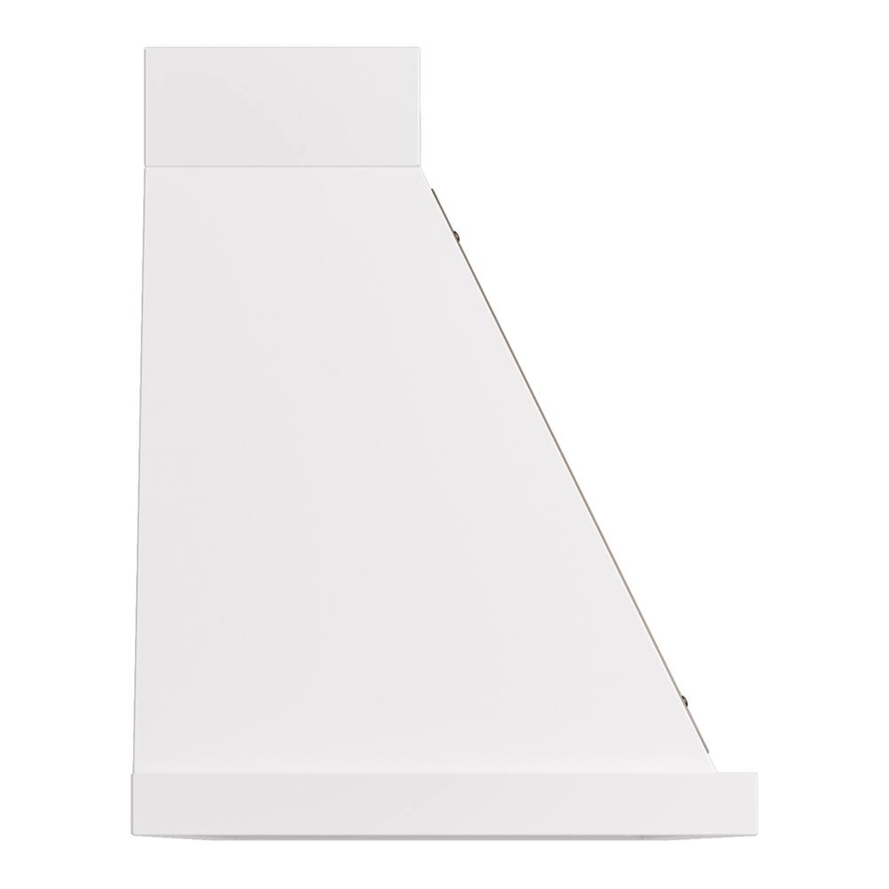 Alt View 2. ILVE - ILVE Nostalgie II Noblesse 60 inch Ducted Wall Mount Range Hood with 600 CFM (White, Burnished Trim) - White.