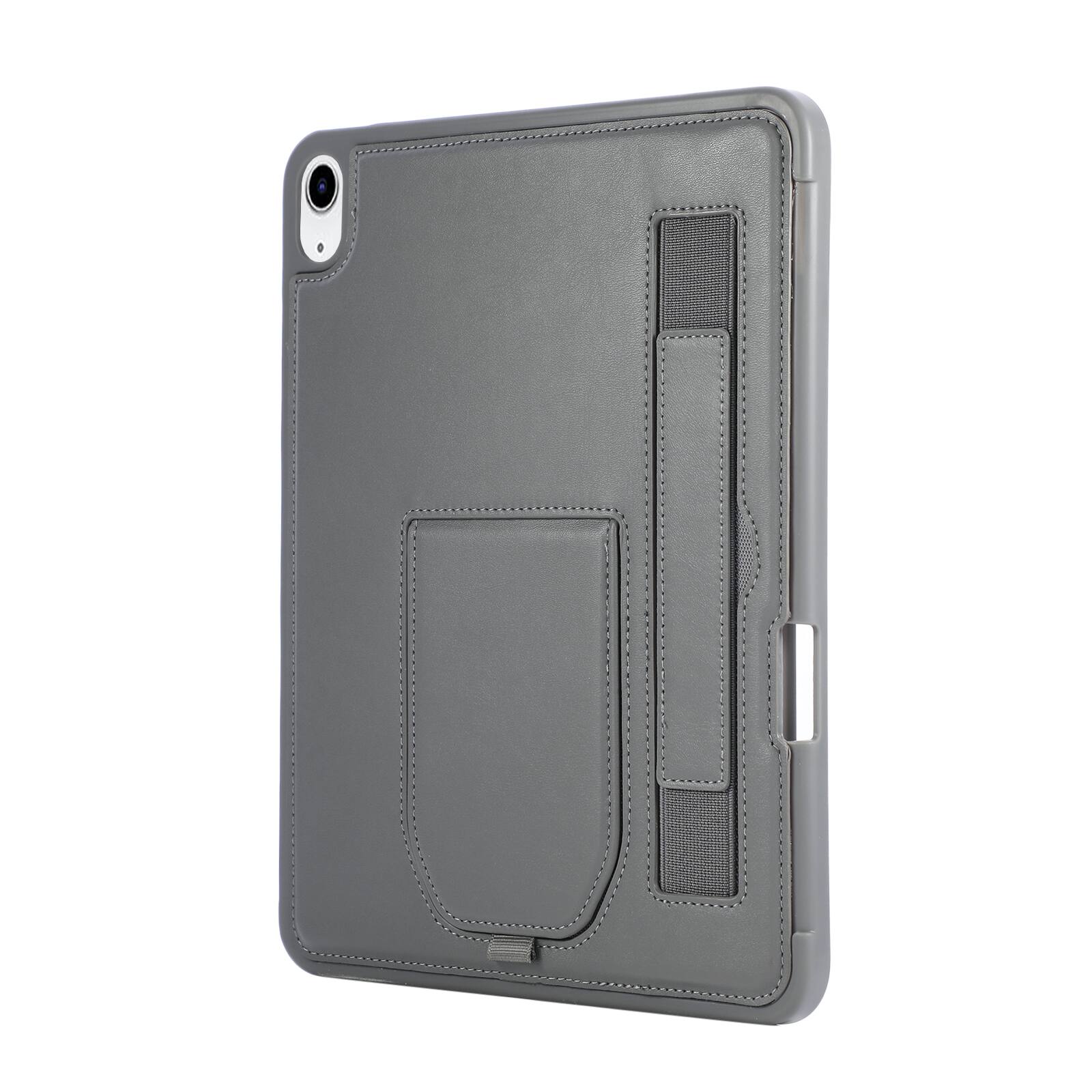 Alt View 3. Dteck - Shockproof Case for Apple iPad (A16) 11" 2025 with Hand Strap and Foldable Kickstand, PU Leather TPU Protective Cover - Gary.