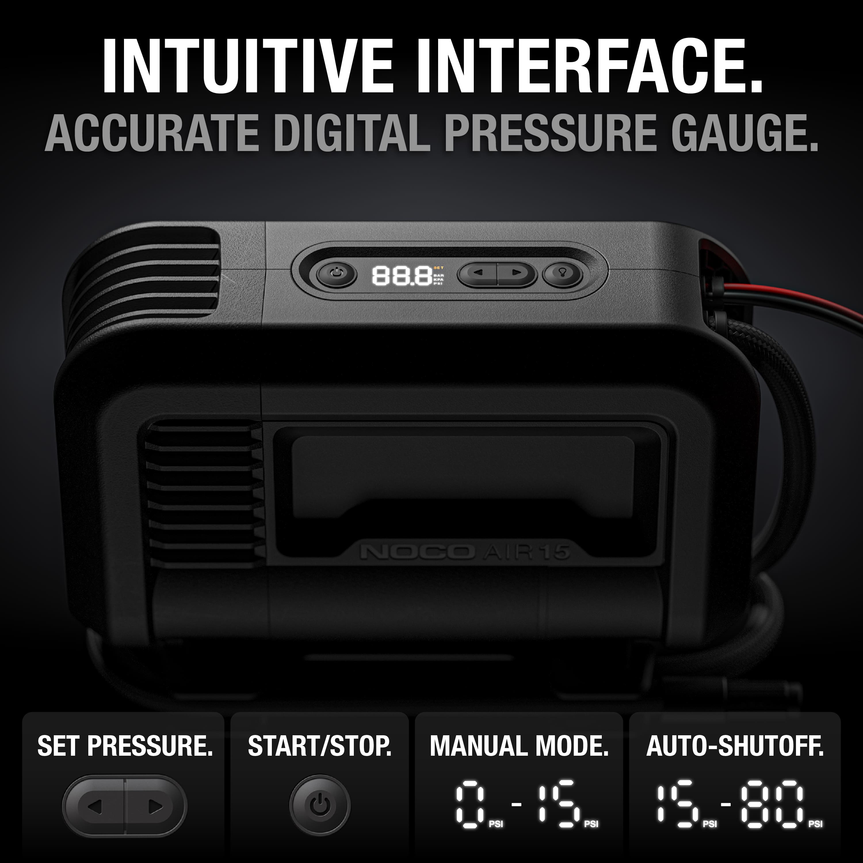 NOCO AIR15: UltraFast 15A Tire Inflator – 12V Portable Air