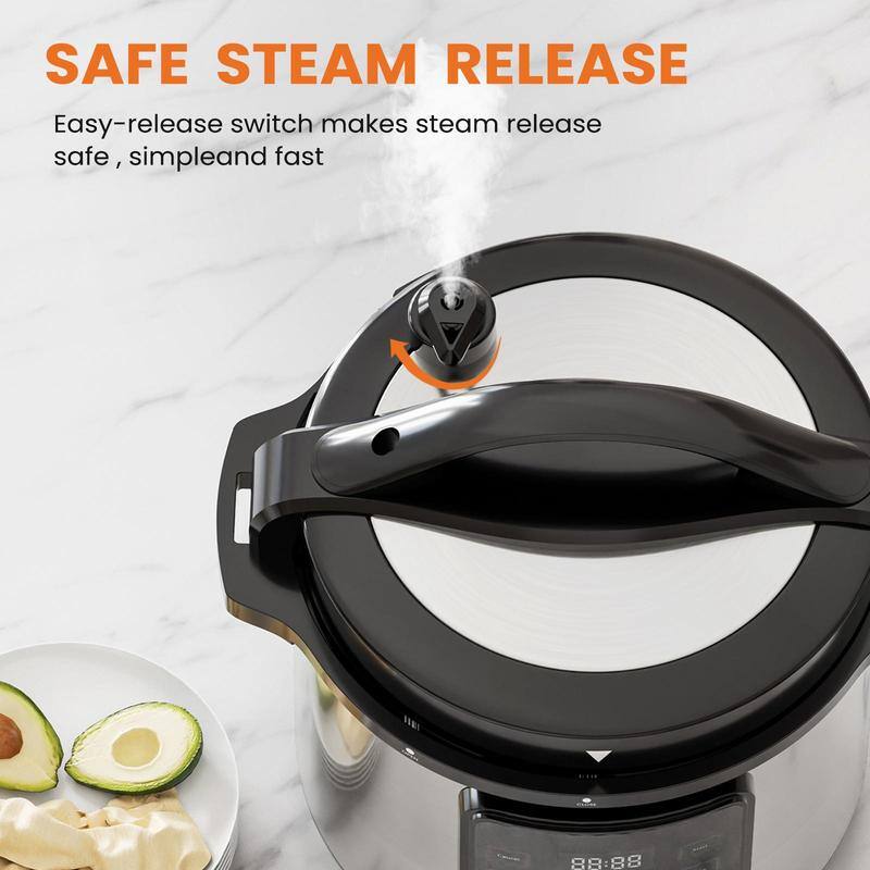 SAFE STEAM RELEASE
Easy-release switch makes steam release safe, simple and fast
88:88