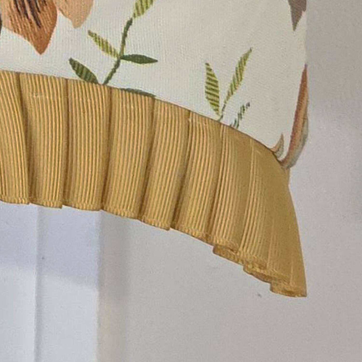 Back. RLF Home - RLF Home Tanzibar Ruffled Provance Window Valance 100% Cotton Lined Rod Pocket 50" x 17" Orange - Orange.