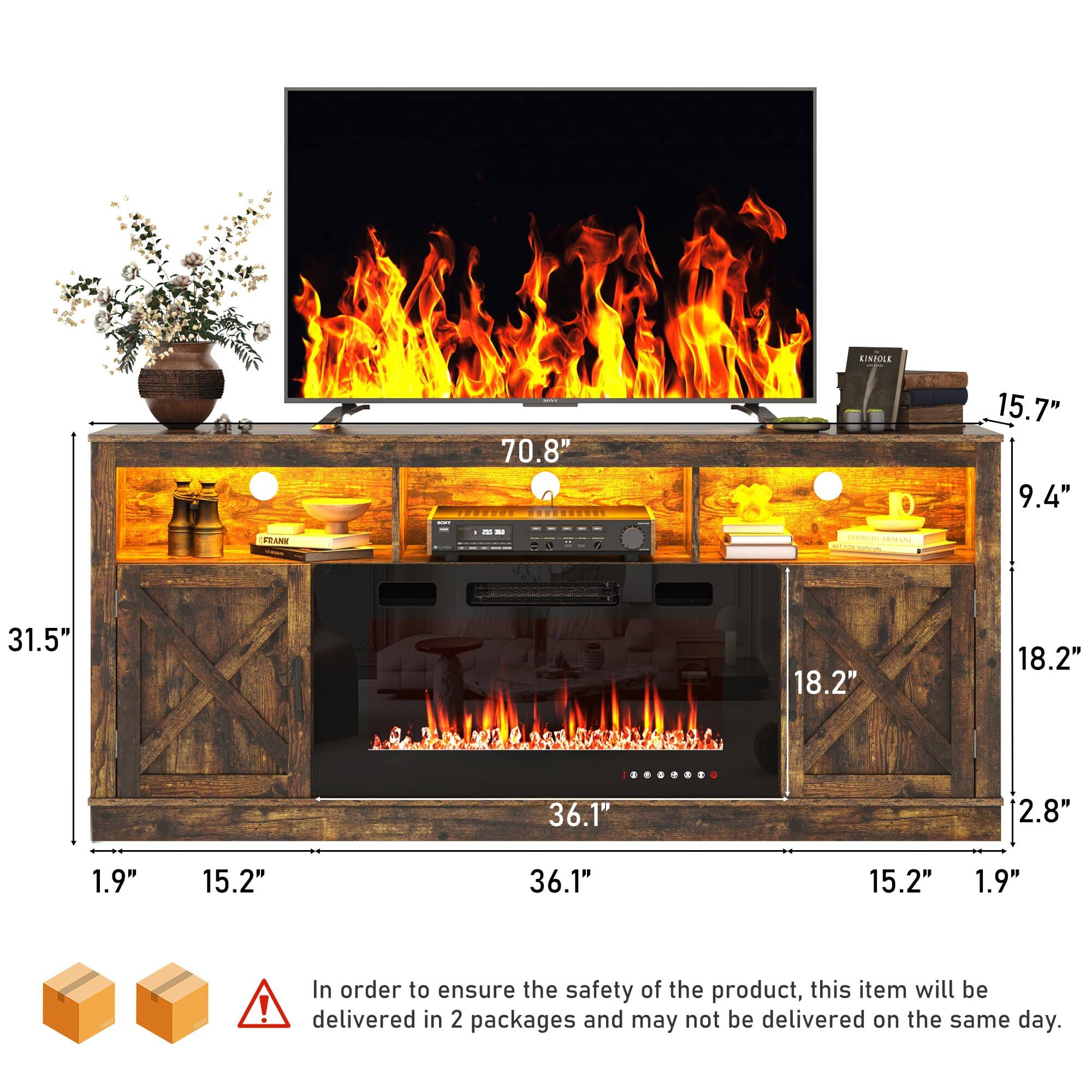 KINBOLE  
70.8" 15.7" 9.4"  
31.5" 18.2" 18.2" 36.1" 2.8" 1.9" 15.2" 36.1" 15.2" 1.9"  

In order to ensure the safety of the product, this item will be delivered in 2 packages and may not be delivered on the same day.