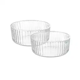 Bormioli Rocco - Exclusiva Serving Bowls Set of 2, 30.5 Oz Stackable Glass Dishes - Clear
