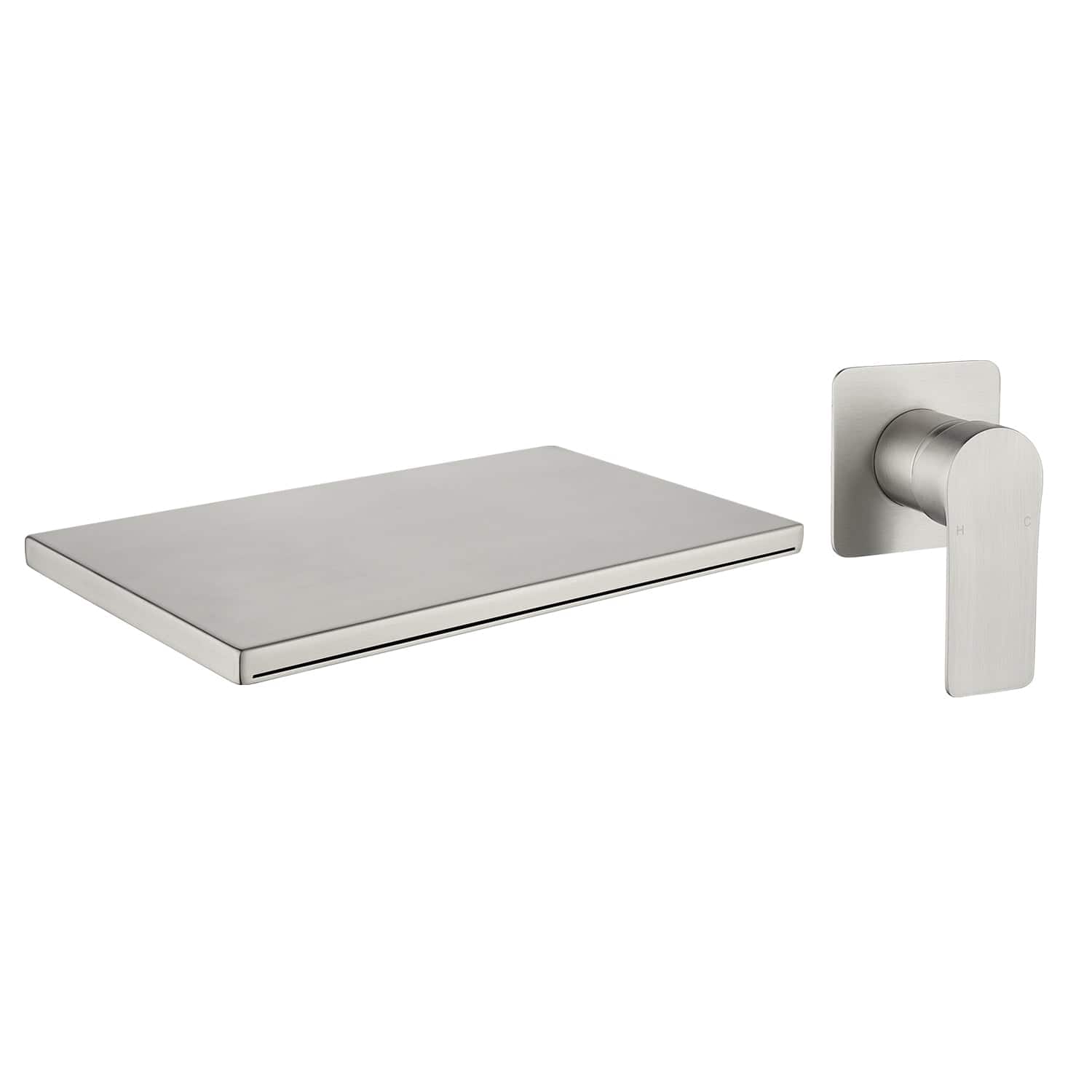Brushed Wall Mount Faucet SUS304 Waterfall Spout Brass Body Single Handle 1/2NPT Thread price history on PriceWatchPro