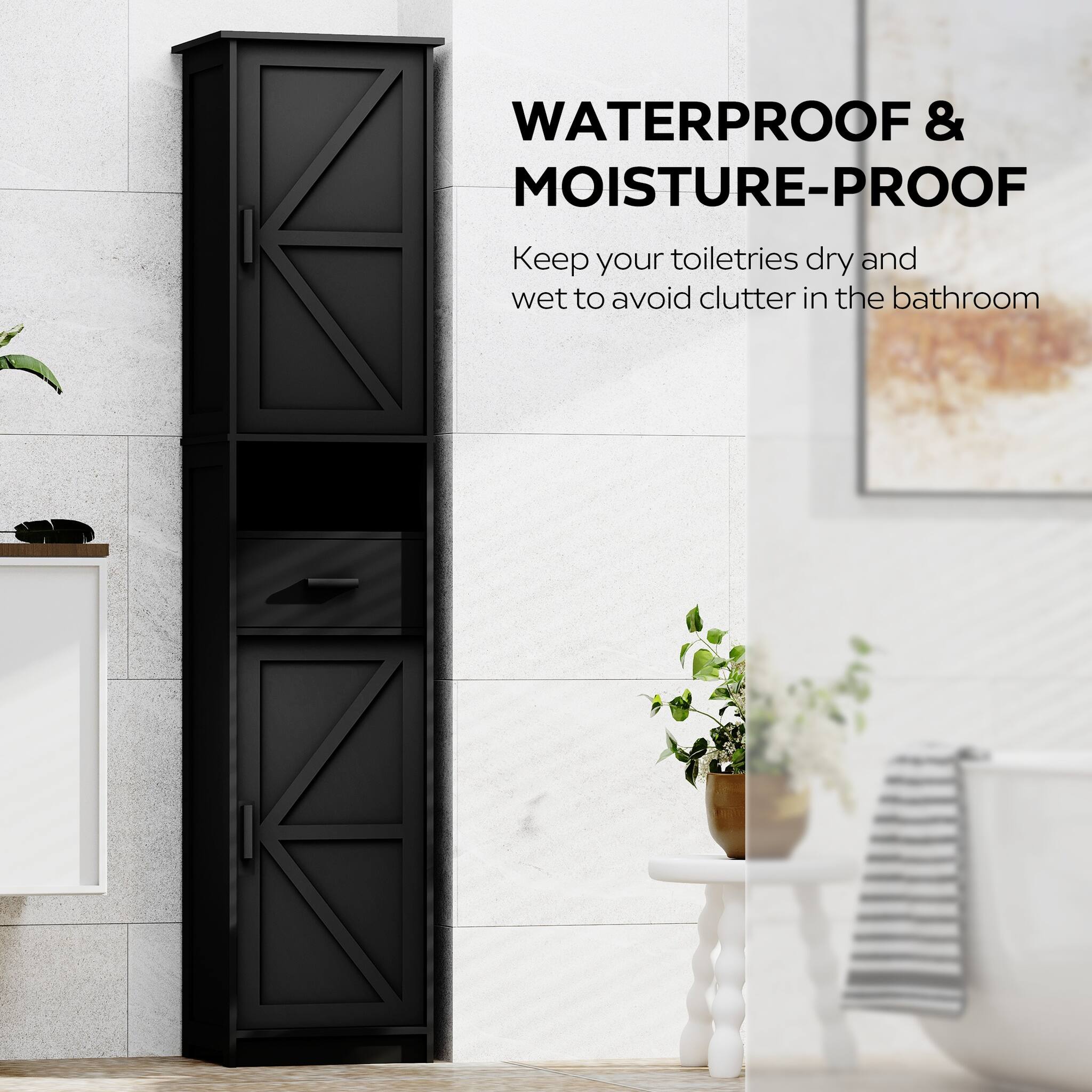 WATERPROOF & MOISTURE-PROOF  
Keep your toiletries dry and wet to avoid clutter in the bathroom