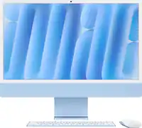 Apple - iMac 24-inch All-in-One - M4 chip - Built for Apple Intelligence - 10 Core CPU - 10 Core GPU - 16GB Memory - 256GB SSD - Blue - Front_Zoom