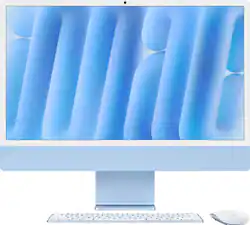 Apple - iMac 24-inch All-in-One - M4 chip - Built for Apple Intelligence - 10 Core CPU - 10 Core GPU - 16GB Memory - 512GB SSD - Blue - Front_Zoom