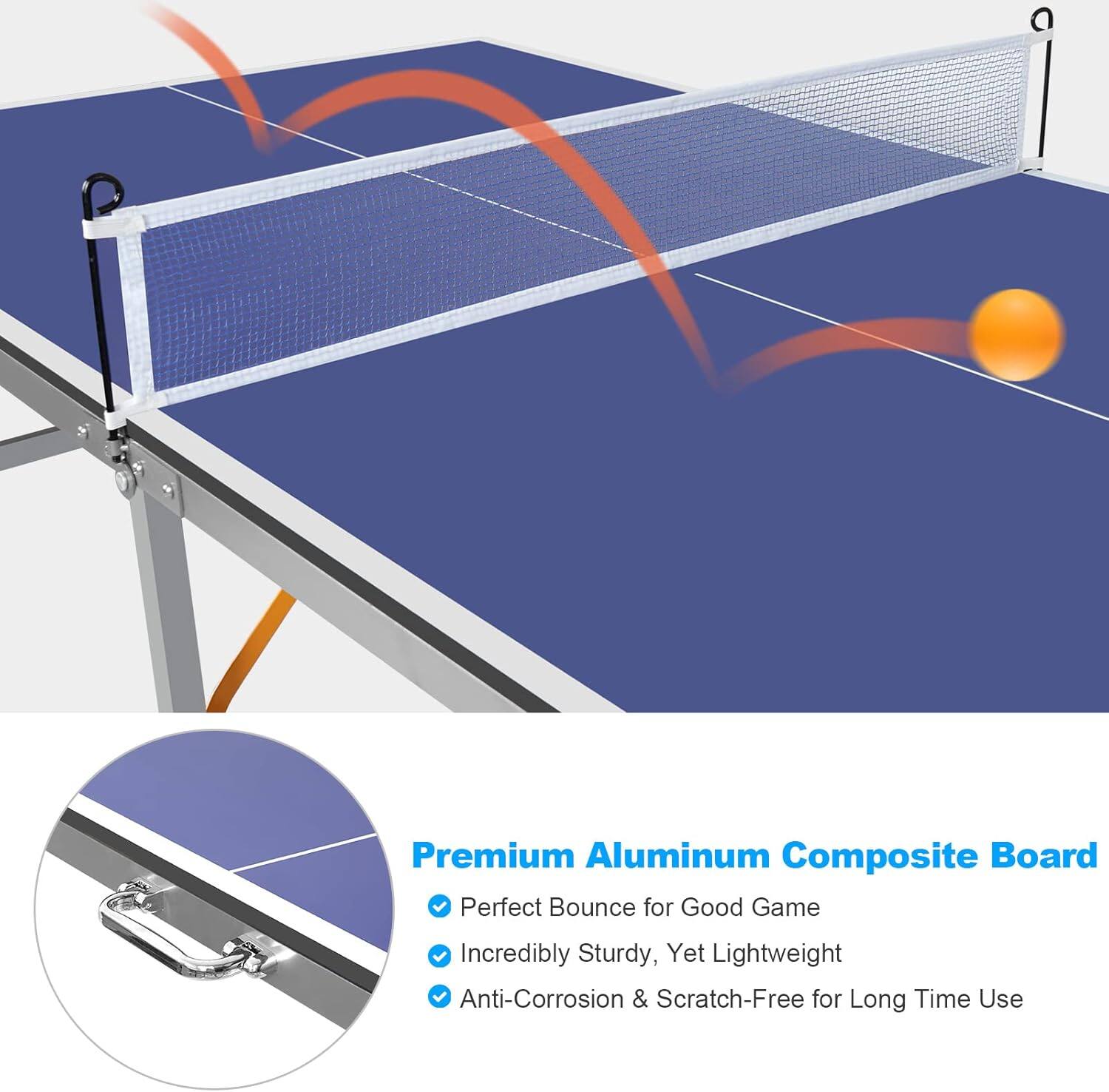 Premium Aluminum Composite Board  
- Perfect Bounce for Good Game  
- Incredibly Sturdy, Yet Lightweight  
- Anti-Corrosion & Scratch-Free for Long Time Use