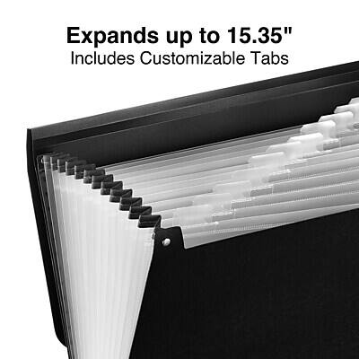 Expands up to 15.35"  
Includes Customizable Tabs