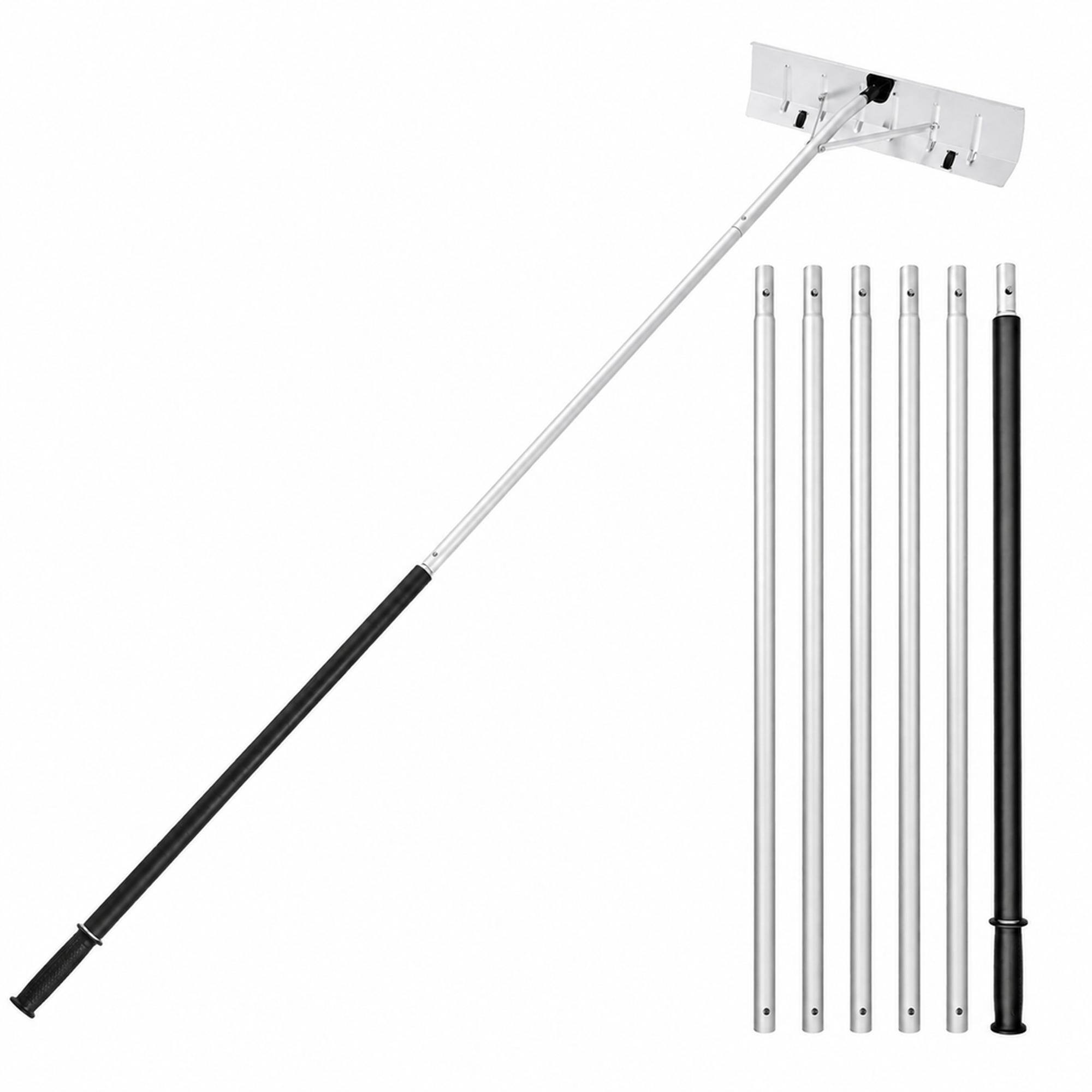 RYHNUYNE Snow Roof Rake, 26 in Aluminum Blade, 7.5 20 ft Adjustable ...