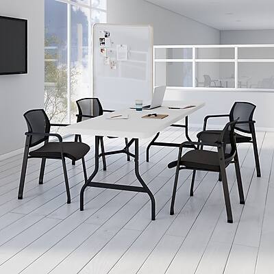 Alt View 6. Staples - Staples 8' x 29" Heavy Duty Plastic Folding Table, White Granite (79133) - White Granite.