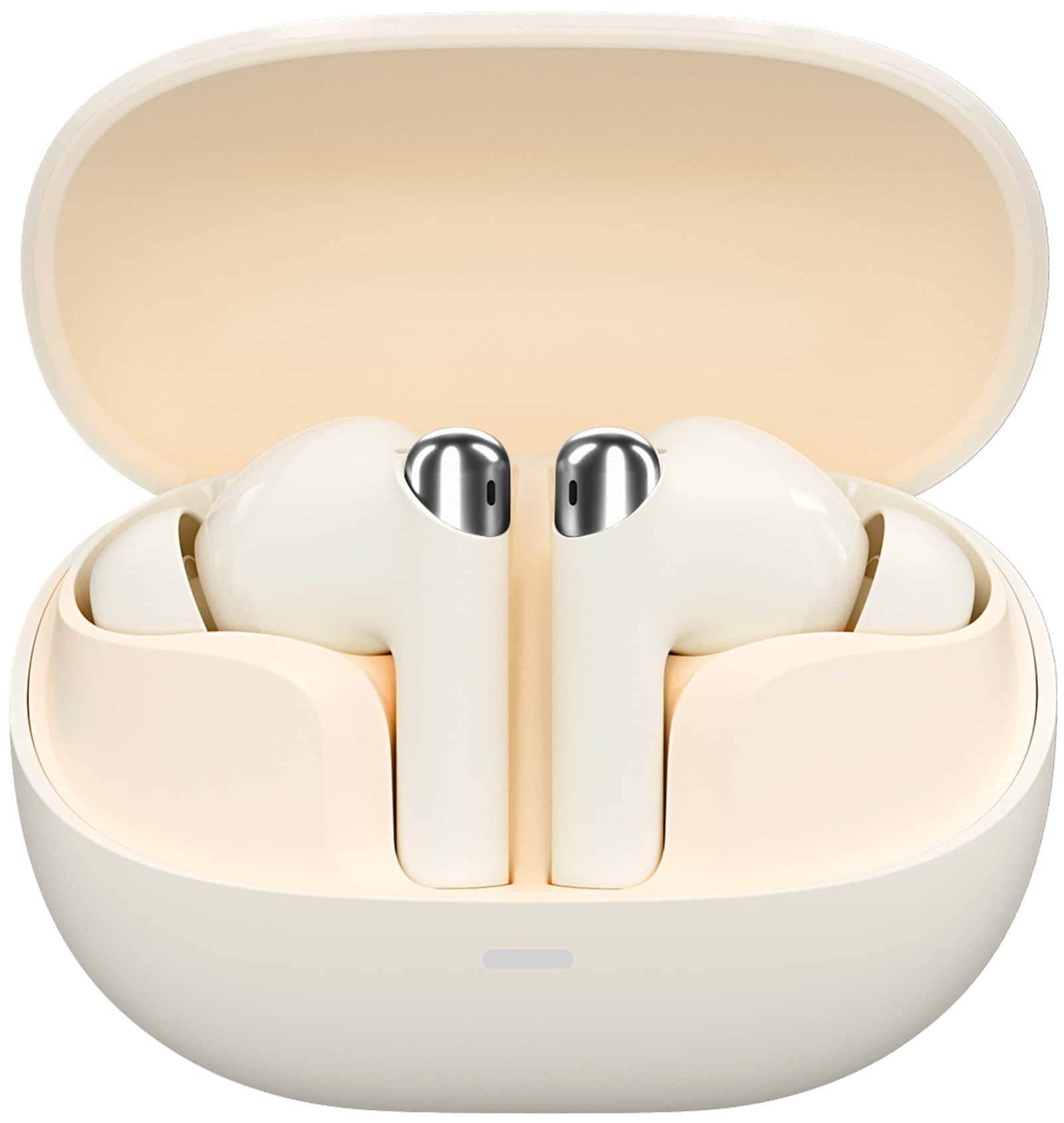 Left. Tronsmart - Sounfii R4 True Wireless In-Ear Earbuds, 12mm Drivers with Big Bass, 4 Mics ENC Clear Call, Smart Touch Control - Beige.