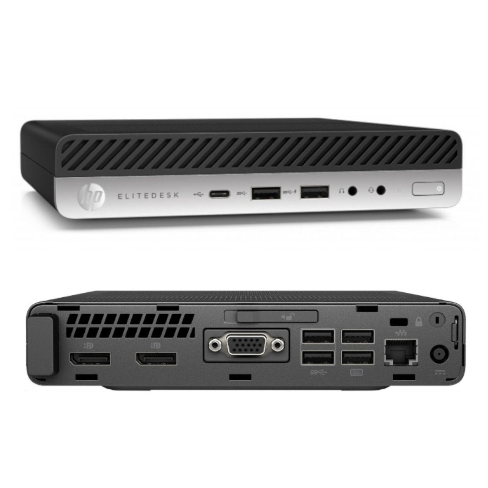 Alt View 4. HP - EliteDesk 800 G3 Intel Core i7-7700 3.6 GHz 16 GB DDR4 256 GB SSD+ 512 GB HDD Intel HD Graphics 630 W11P Desktop Mini - Black.