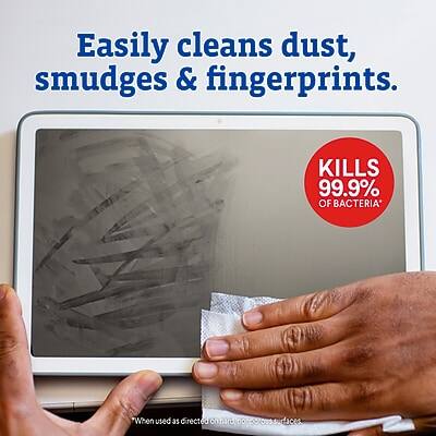 Easily cleans dust, smudges & fingerprints.  
KILLS 99.9% OF BACTERIA *When used as directed on baro DO faces