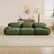 Angle. Aukfa - 3 seats Modular Corduroy Sectional Sofa with Ergonomic Support - Pet Friendly, Easy Assembly, Non-Slip Base Design - Green.