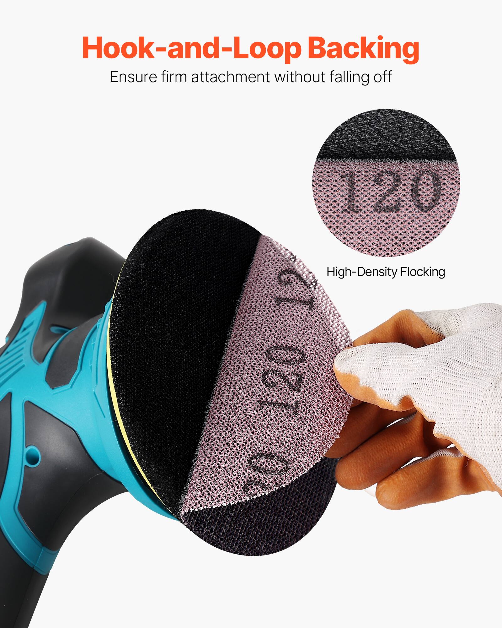 Hook-and-Loop Backing  
Ensure firm attachment without falling off  

120 High-Density Flocking