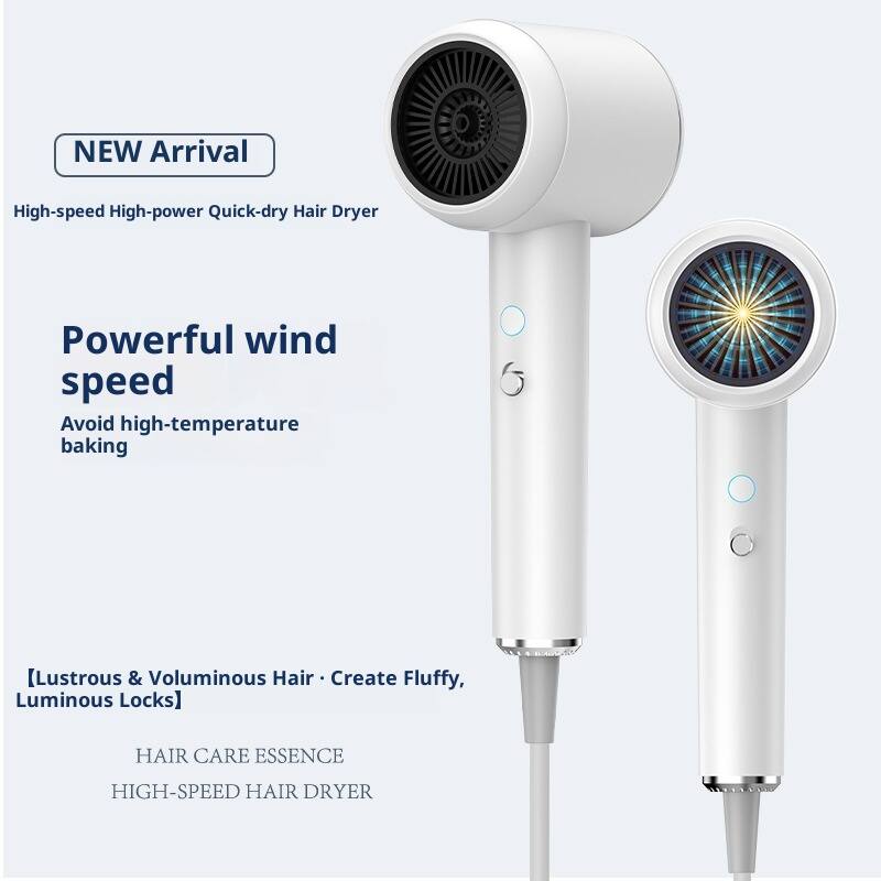 NEW Arrival  
High-speed High-power Quick-dry Hair Dryer  

Powerful wind speed  
Avoid high-temperature baking  

[Lustrous & Voluminous Hair · Create Fluffy, Luminous Locks]  

HAIR CARE ESSENCE  
HIGH-SPEED HAIR DRYER