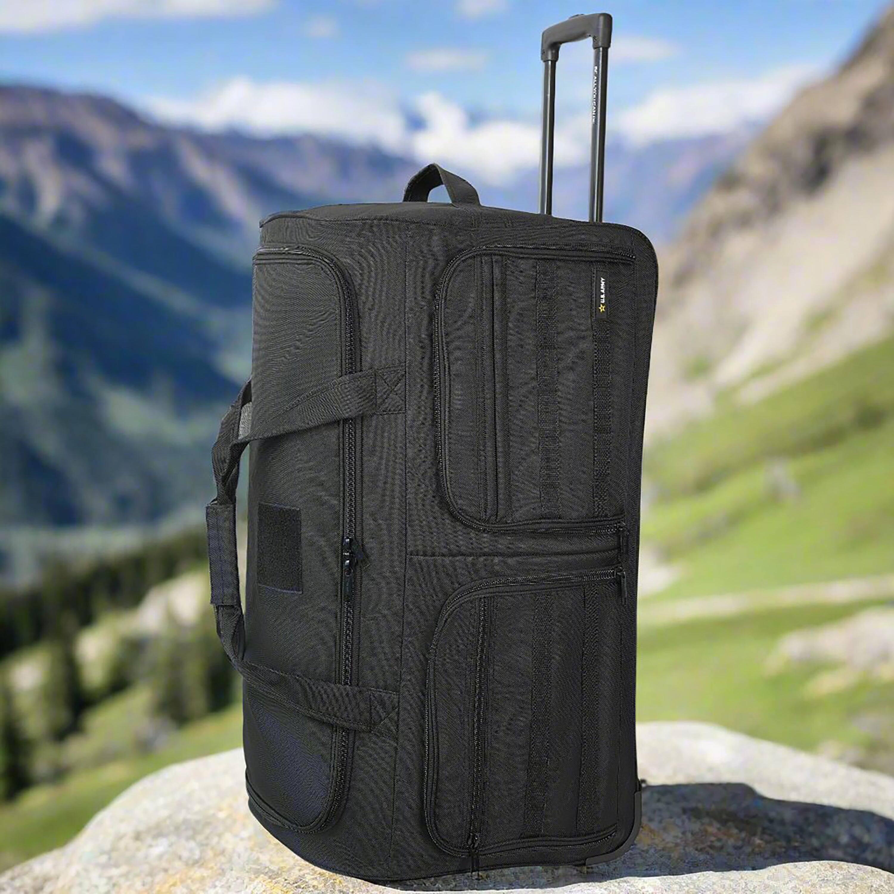 Alt View 1. US Army - ROMEO 31-inch Tactical Rolling Duffel - BLACK.