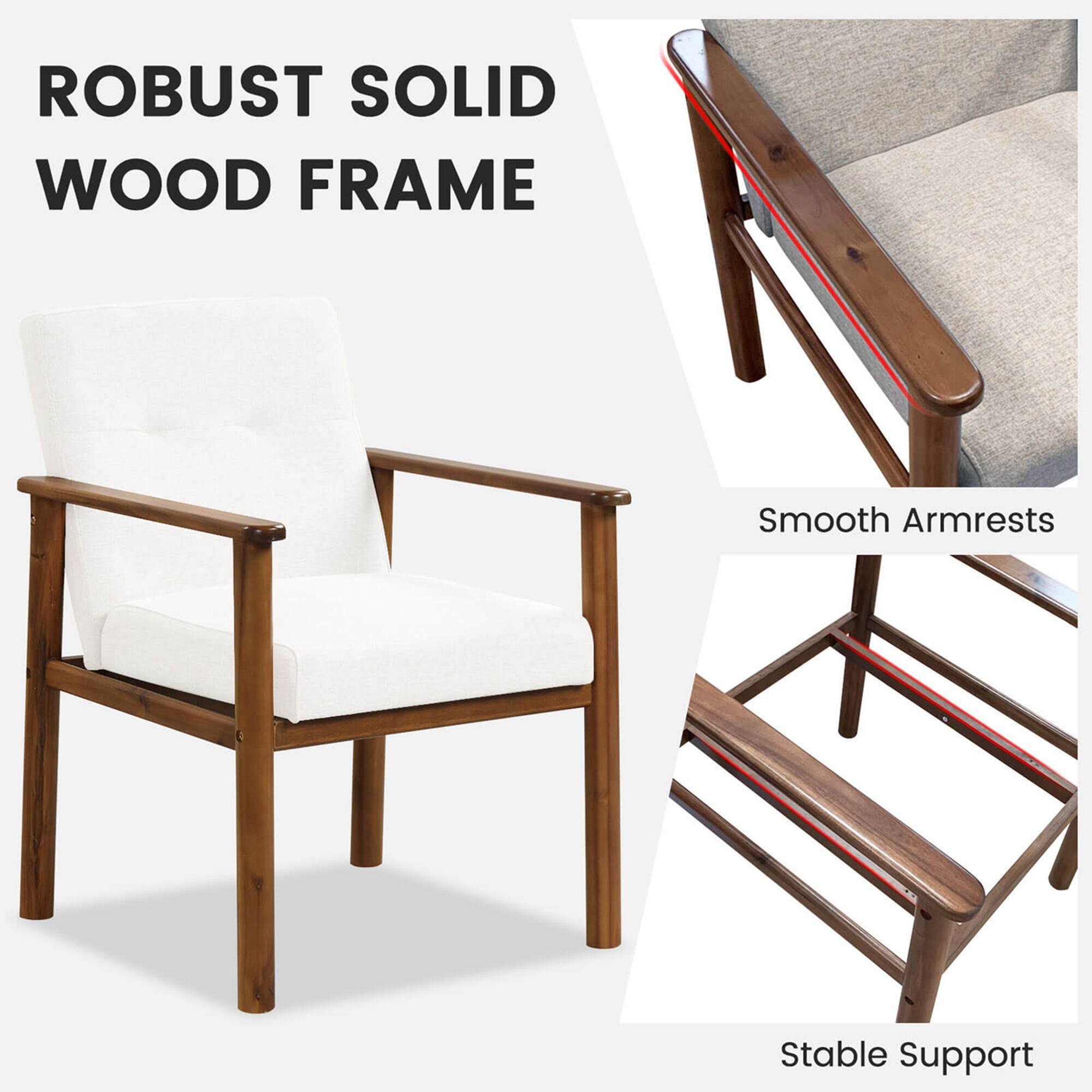 Robust Solid Wood Frame Smooth Armrests Stable Support
