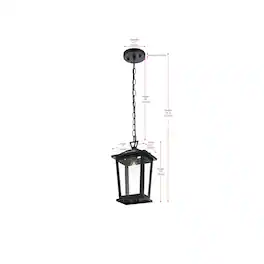 Elegant Lighting - Berks 7 inch Outdoor Pendant - Black