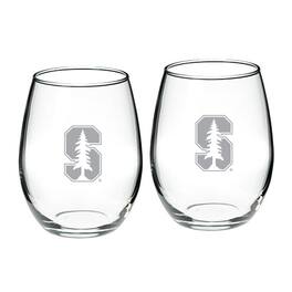 Jardine - Stanford Cardinal 21oz. Two-Piece Stemless Wine Glass Set - Multicolor