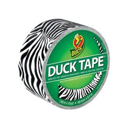Duck - 1.88 in. W X 10 yd L Black/White Zig-Zag Zebra Duct Tape