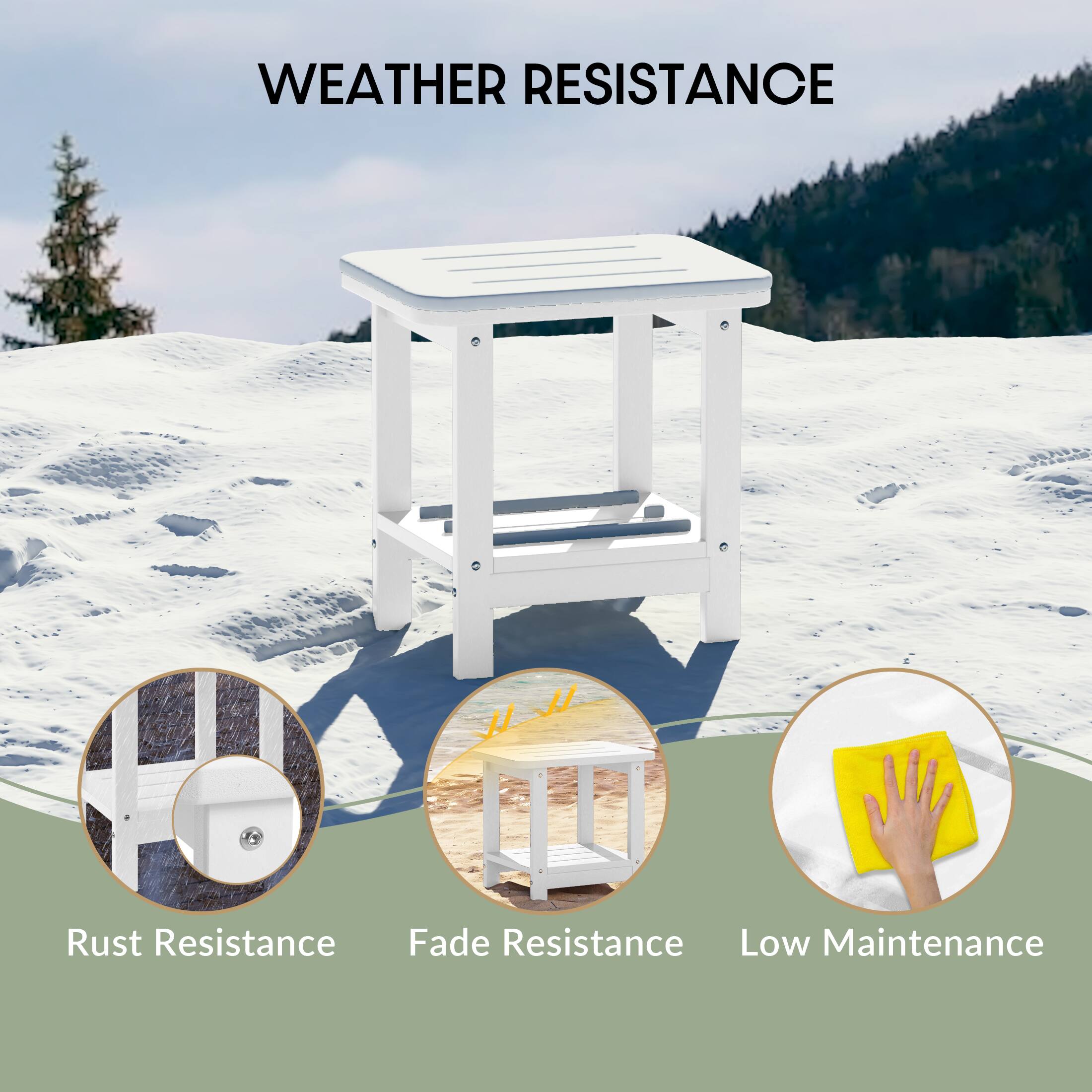 WEATHER RESISTANCE

- Rust Resistance
- Fade Resistance
- Low Maintenance