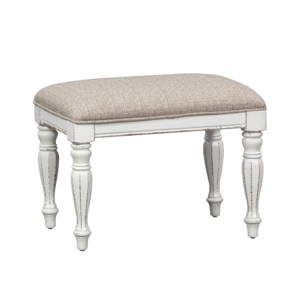 Left. Liberty Furniture Industries - Magnolia Manor Accent Bench in Antique White - White.
