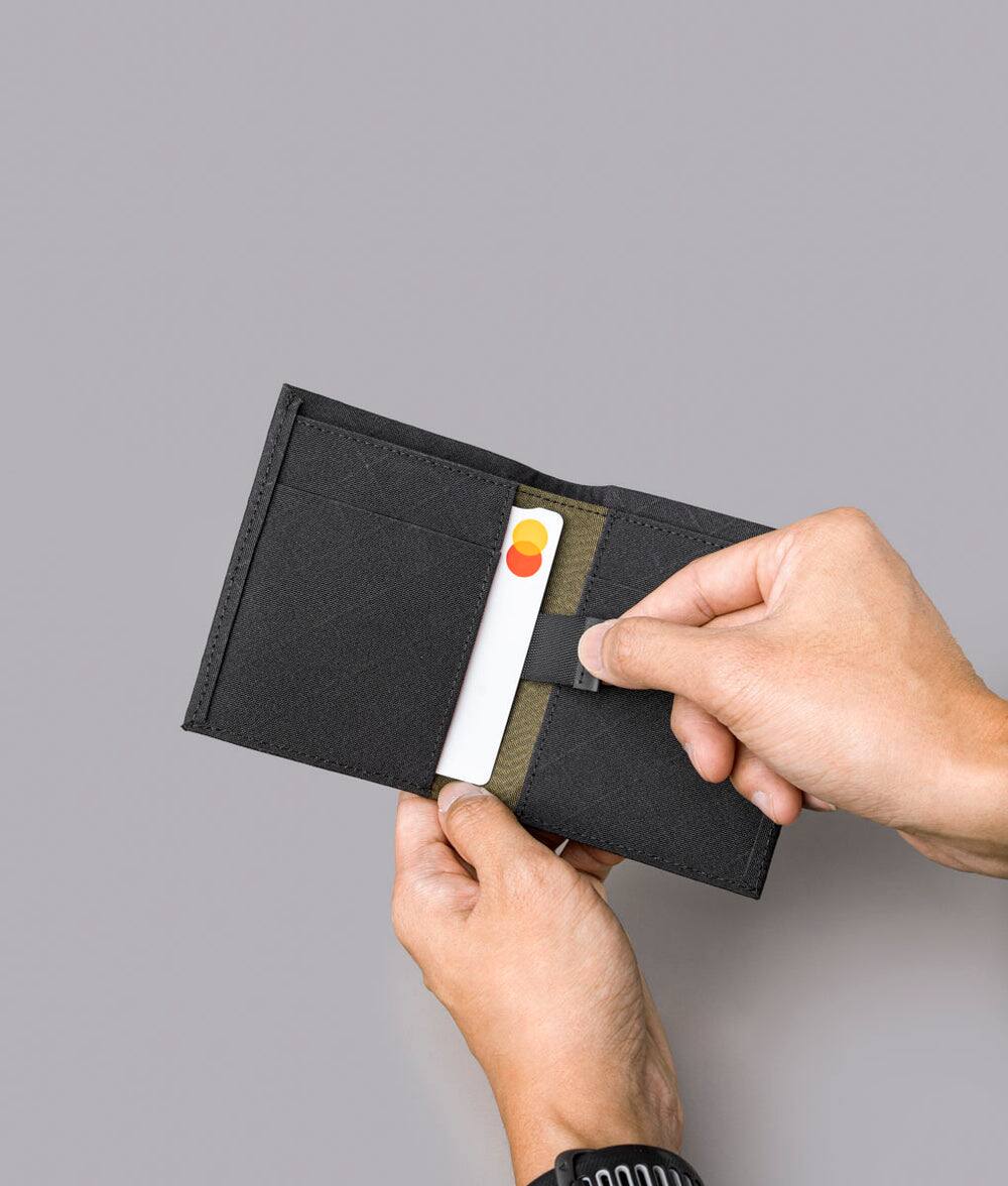 Alt View 1. ALPAKA - Ark Bifold Cash Wallet - Wallet for Men,Slim Design with RFID Protection - Black Axogrid 300D.