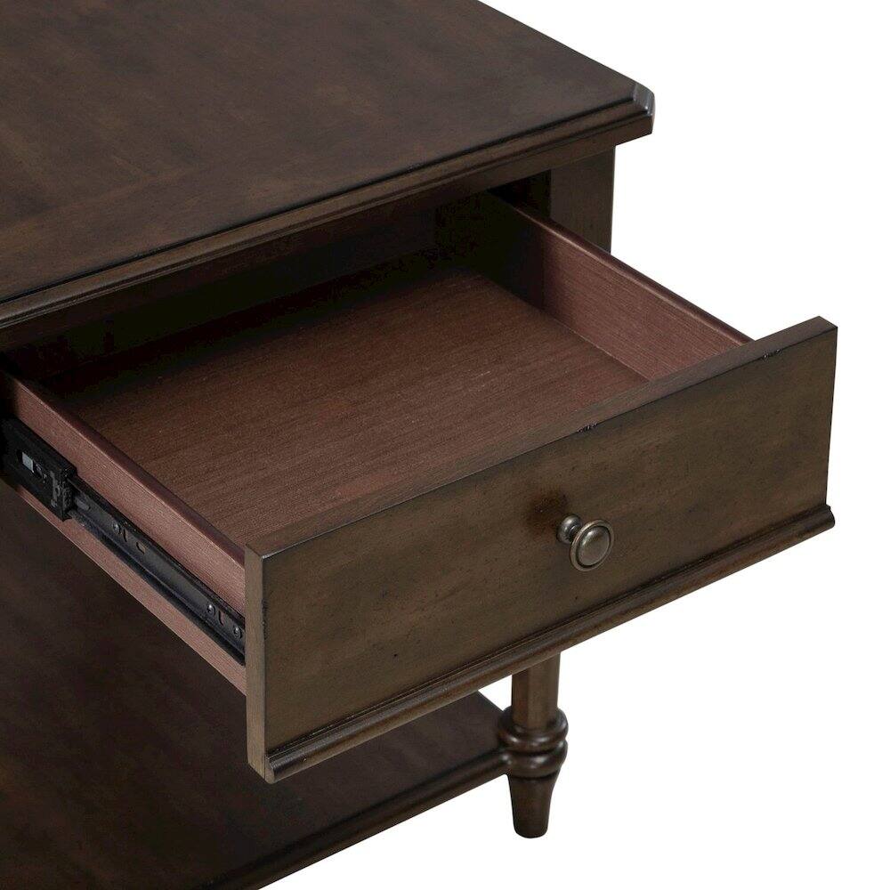 Alt View 5. Liberty Furniture Industries - Arden Road Living Room Drawer End Table - Satin Cherry - Satin Cherry Brown.