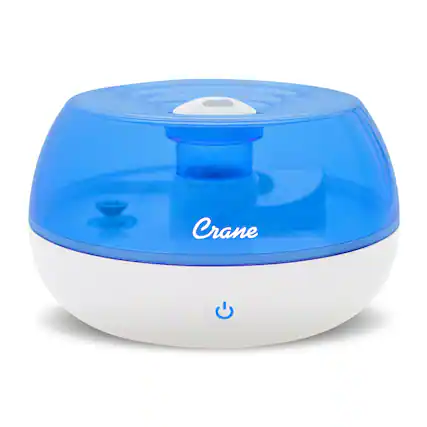 Front. CRANE - 0.2 Gal. Personal Ultrasonic Cool Mist Humidifier - Blue/White.