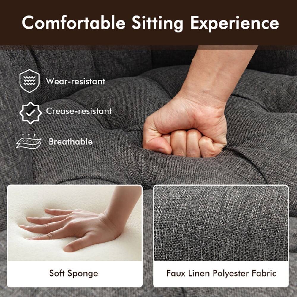 Comfortable Sitting Experience

- Wear-resistant
- Crease-resistant
- Breathable

Soft Sponge

Faux Linen Polyester Fabric