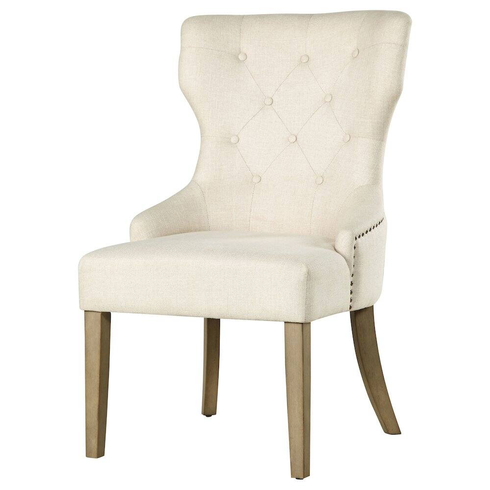 Alt View 3. Coaster Co. of America - Baney Tufted Upholstered Dining Chair Beige and Rustic Grey - Beige.