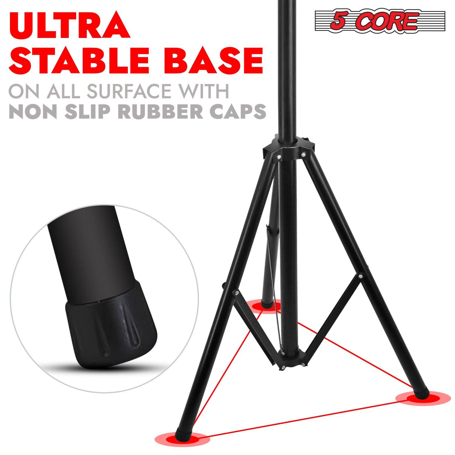 ULTRA STABLE BASE ON ALL SURFACE WITH NON SLIP RUBBER CAPS 5 CORE